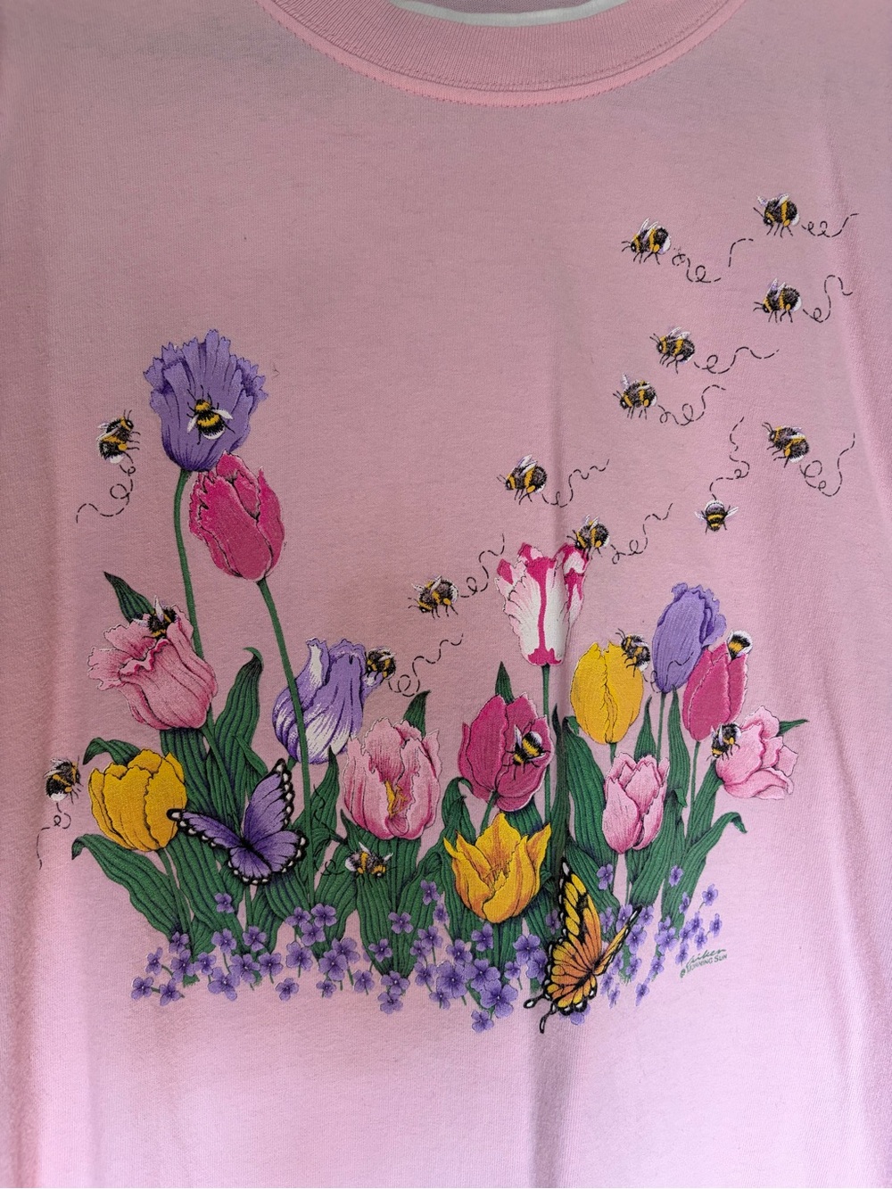 VTG Cottagecore Floral Bee’s Oversized Tee - Picture 3 of 3